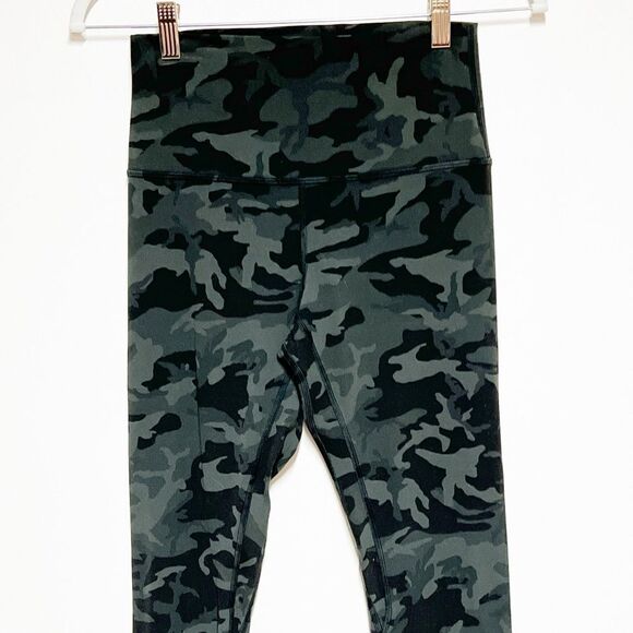 Lululemon Align Pant *Full Length 28" Incognito Camo Multi Gator Green Sz 6 - Picture 7 of 8